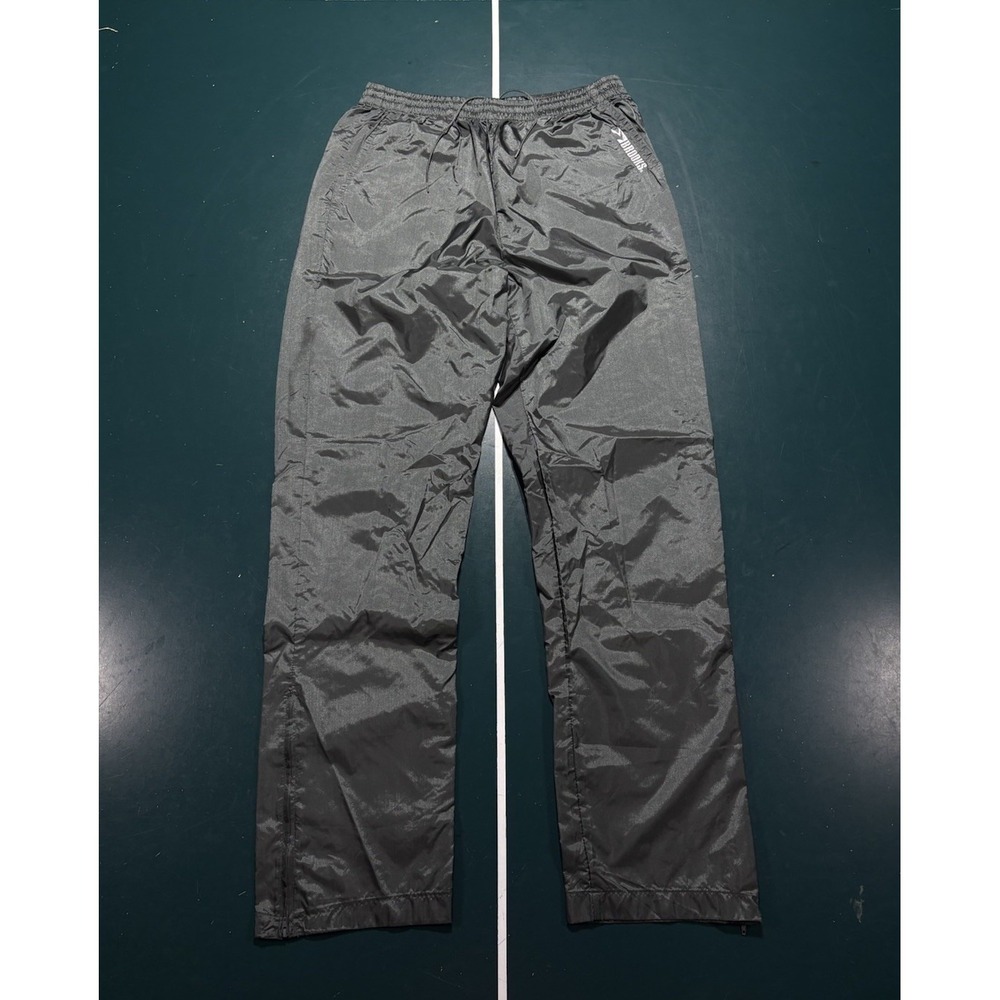 Vintage 80s BROOKS Running Track Pants Men's Large Gray Silver Windbreaker Nylon